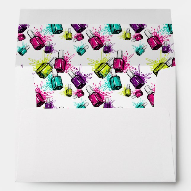 Neon Nail Polish Pattern Envelope (Back (Bottom))