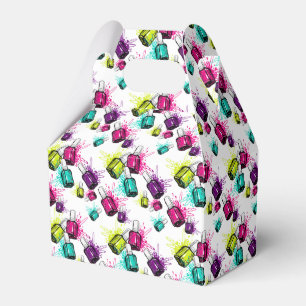 Neon Nail Polish Pattern Favor Box