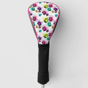 Neon Nail Polish Pattern Golf Head Cover