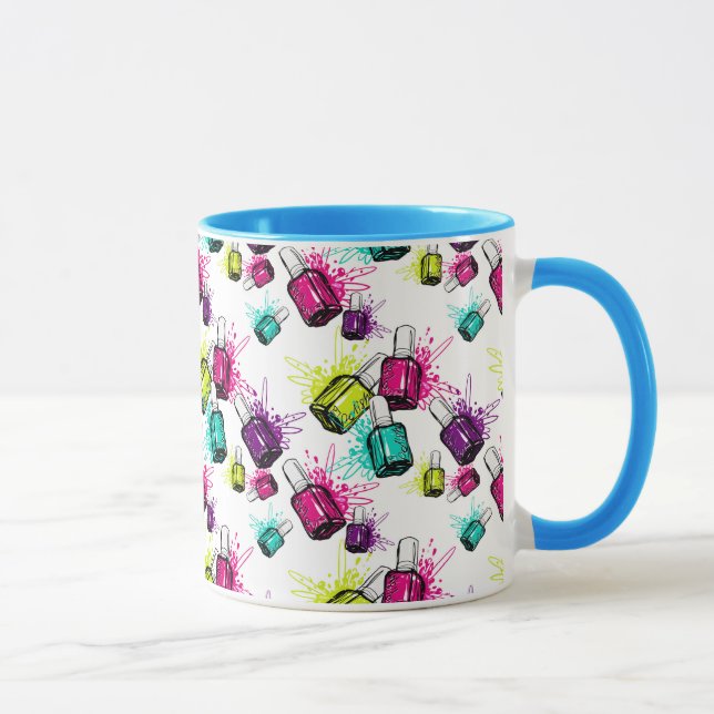 Neon Nail Polish Pattern Mug (Right)