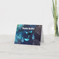 Neon & Navy Blue Axolotl Underwater Boy Birthday