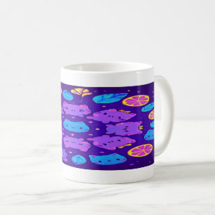 : Neon Neko Citrus Mandala Coffee Mug