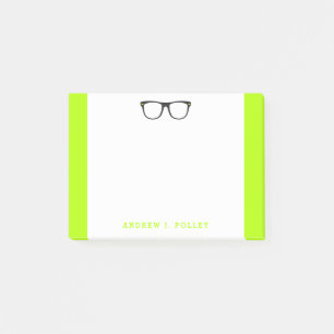 Neon Nerdy Black Glasses Custom Post-It Notes