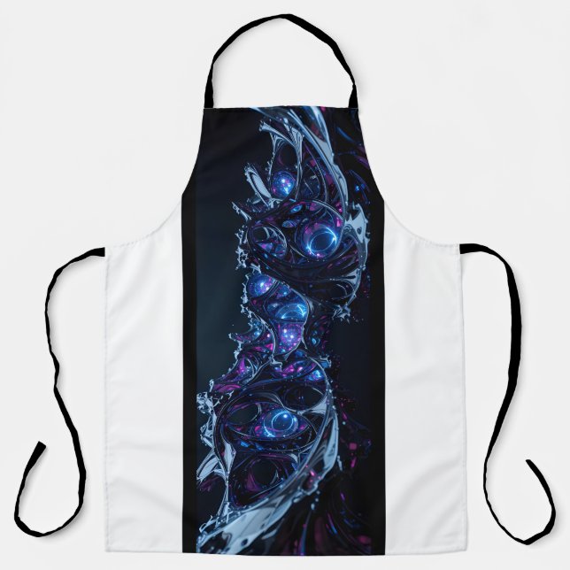 Neon Nexus: Interwoven Techno-Organic Structure Apron (Front)