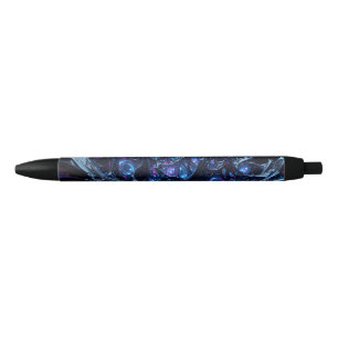 Neon Nexus: Interwoven Techno-Organic Structure Black Ink Pen