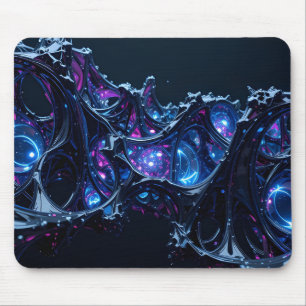Neon Nexus: Interwoven Techno-Organic Structure Mouse Pad
