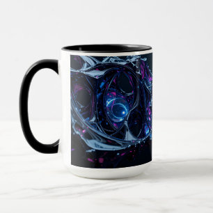 Neon Nexus: Interwoven Techno-Organic Structure Mug