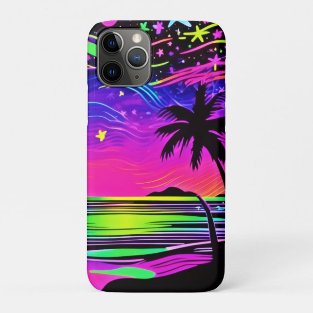 Neon Night Beachscape Case-Mate iPhone Case (Back)
