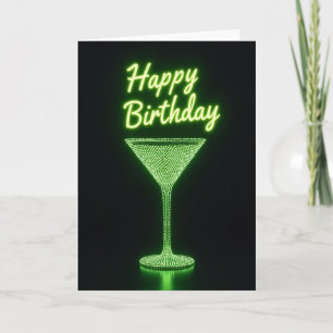 Neon Night Birthday Card