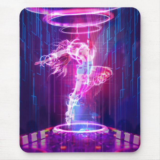 Neon Night Club Dancer Mouse Pad (Front)