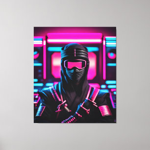 neon ninja canvas print