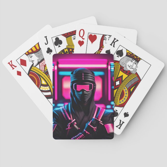 neon ninja playing cards (Back)