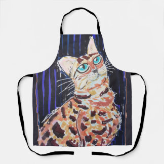 Neon Noir Bengal Cat Apron