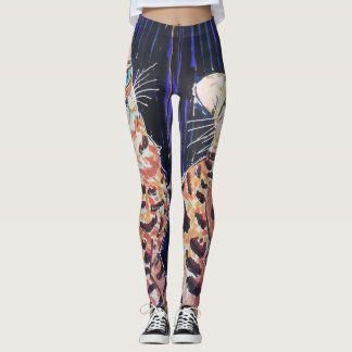 Neon Noir Bengal Cat Leggings