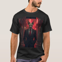 Neon Noir Sphynx Cat in Mafia Style
