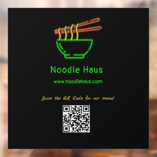 Neon Noodle Bowl Custom Restaurant Window Cling