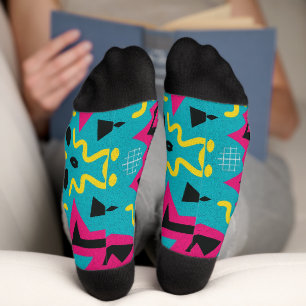 Neon Nostalgia: A Bold 90s Remix Socks