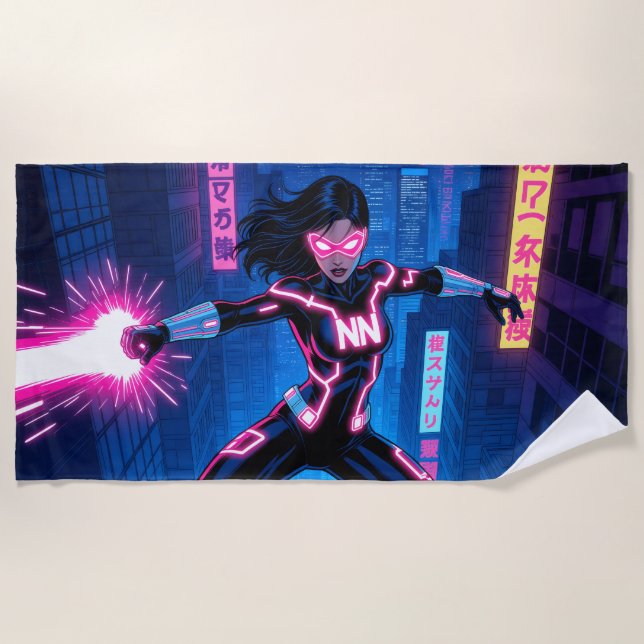 Neon Nova Beach Towel (Front)