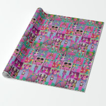 Neon Nutcracker Sugar Plum Fairy Wrapping Paper