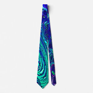 Neon Ocean Waves Tie