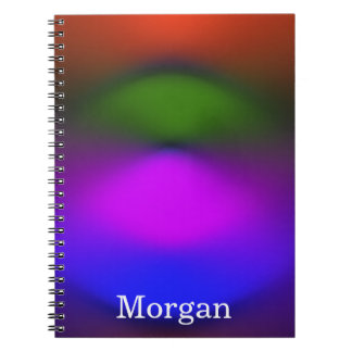 Neon of Blue, Purple, Green & Orange Add Name Notebook
