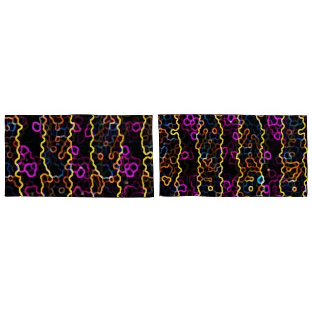"Neon on Black" Pillowcase (Back-Set)