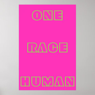 Neon One Race Human Citation Texte Poster