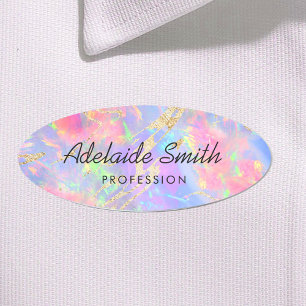 neon opal name tag