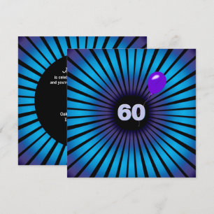 Neon Optical Illusion 60th Birthday Party Invitation