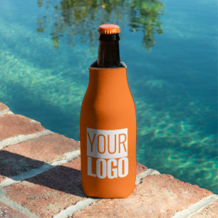 neon orange - add bold logo bottle cooler