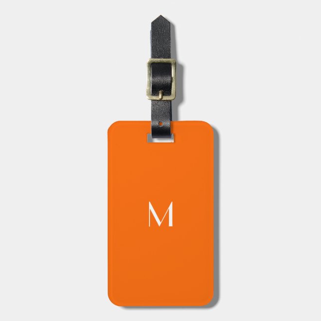  neon orange - add monogram luggage tag (Front Vertical)