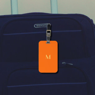 neon orange - add monogram  luggage tag
