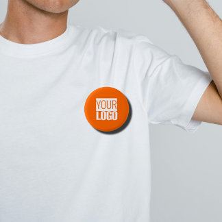 neon   orange  - add your  logo  1 inch round button
