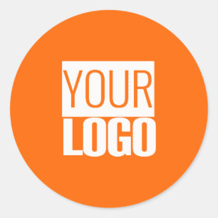  Neon  orange  - add your  logo  Classic Round Sticker