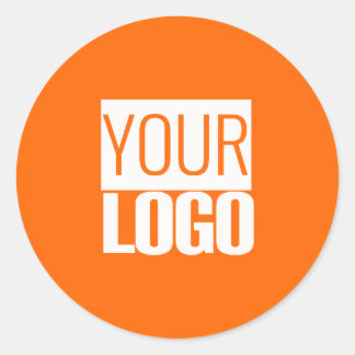  Neon  orange  - add your  logo  Classic Round Sticker