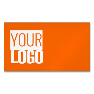 Neon orange - add your logo Magnetic Business Card