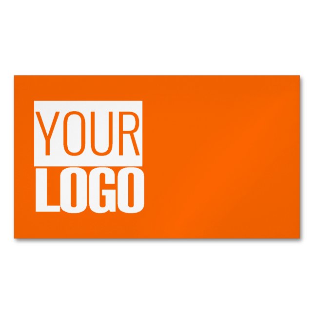  Neon  orange  - add your  logo Magnetic Business Card (Front)