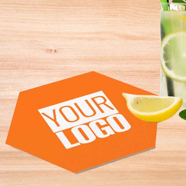  Neon  orange  - add your  logo  Paper Coaster (Creator Uploaded)