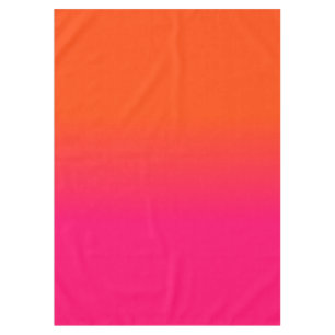 Neon Orange and Neon Pink Ombre Shade Colour Fade Tablecloth