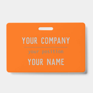 Neon orange - bold lettering - QR  code Badge
