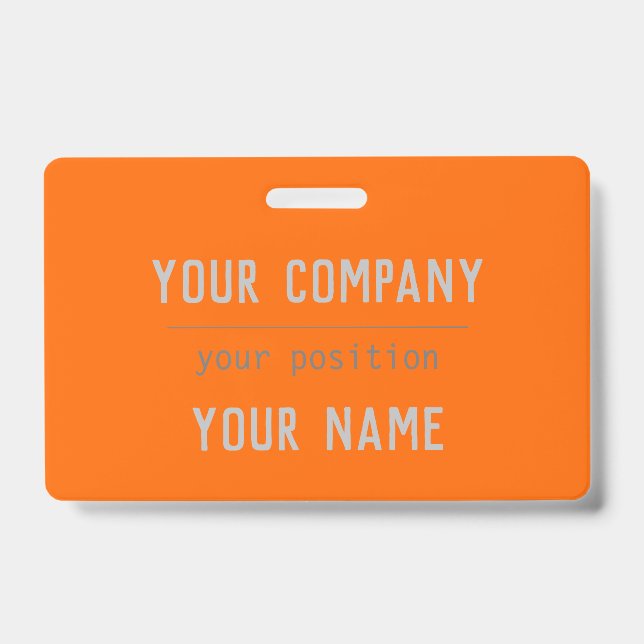 Neon orange - bold lettering - QR  code Badge (Front)
