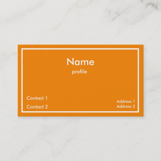 neon orange business card (Front)