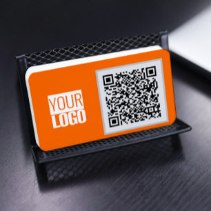 néon orange - code QR - Carte de visite