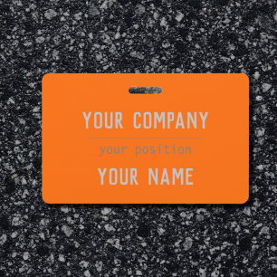 Neon orange colour - bold lettering badge