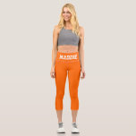 Neon Orange Funky Custom Name Leggings<br><div class="desc">Live out loud with these HOT neon orange leggings!</div>