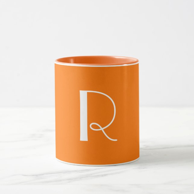 Neon Orange Monogram Unisex Mug (Center)