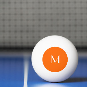 neon orange - monogrammed ping pong ball
