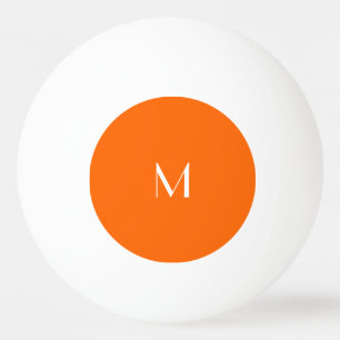 neon orange  -  monogrammed  ping pong ball