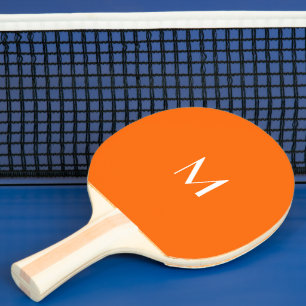neon orange  -  monogrammed  ping pong paddle