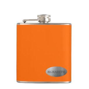 Neon Orange- Personalized Bridesmaid Hip Flask